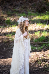 Headband, Headdress. Lovely Vintage Lace & Bow Adjustable Bridal Headpiece by The House of Kat Swank. Ready to Ship. One of a Kind. Boho. Bohemian Bride.