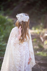 Headband, Headdress. Lovely Vintage Lace & Bow Adjustable Bridal Headpiece by The House of Kat Swank. Ready to Ship. One of a Kind. Boho. Bohemian Bride.