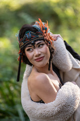 Headband, Headdress. Vintage Materials. Adjustable. The Autumn Headpiece by The House of Kat Swank. Ready to Ship. One of a Kind.