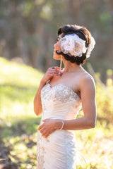 Headband, Headdress. Vintage Materials- Antique Silver Lace. Adjustable Bridal Headpiece by The House of Kat Swank. Ready to Ship. One of a Kind.