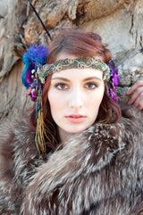 Headband, Headdress- Made to Order, Bespoke, Your Custom Colors- The Joanna Headpiece, by The House of Kat Swank. One of a Kind.