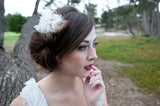 Hair Clip. Ivory and Beige. Peacock Bridal Headpiece. Whimsical Winter Wheat, by The House of Kat Swank.