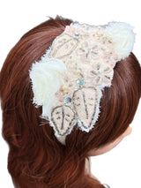 Headband. Bridal Headpiece. Ivory, Cream, Off-White & Blush, Vintage Materials, by The House of Kat Swank. One of a Kind. Ready to Ship.