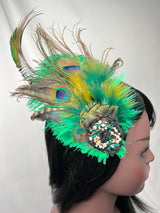 Hair Clip. Emerald Green. The Emerald Princess Barrette, by The House of Kat Swank. One of a Kind. Ready to Ship.