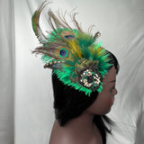 Hair Clip. Emerald Green. The Emerald Princess Barrette, by The House of Kat Swank. One of a Kind. Ready to Ship.