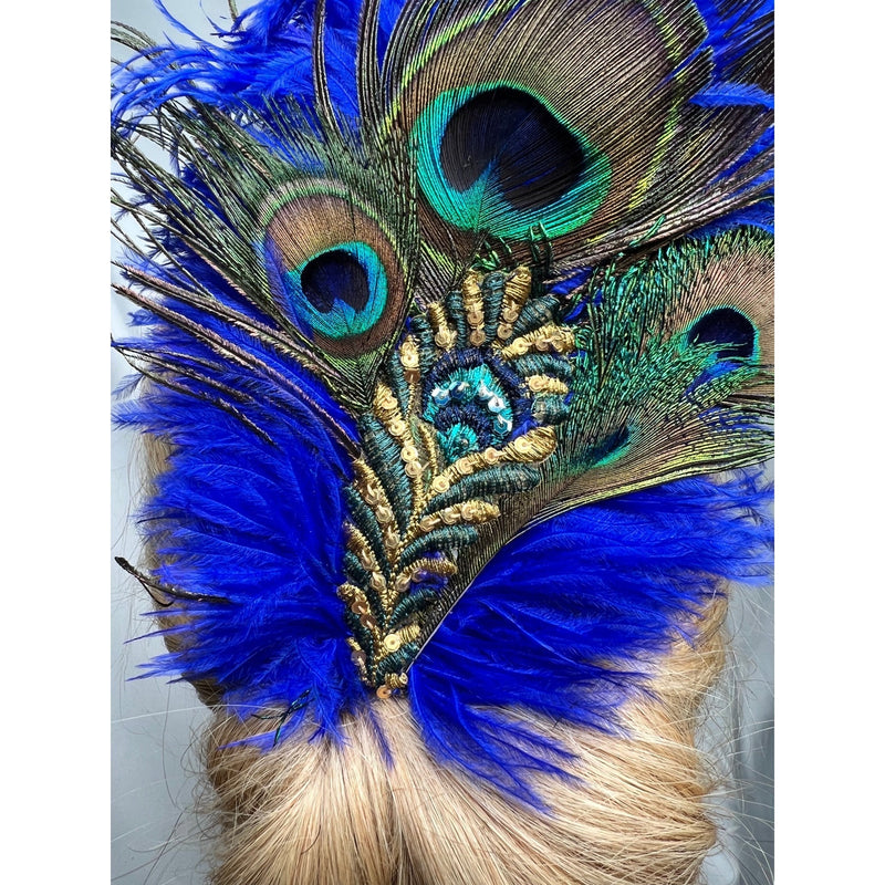 Hair Clip, Royal Blue. Don’t Be Shy Little Peacock! By The House of Kat Swank. One of a Kind. Ready to Ship.