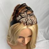 Headband, Fascinator- Bronze, Black & Brown, Beaded with Feathers, by The House of Kat Swank. Ready to Ship. One of a Kind.