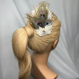 Hair Clip, Bridal Barrette. Don’t Be Shy Little Peacock! Bridal Headpiece by The House of Kat Swank. Ready to Ship. One of a Kind.