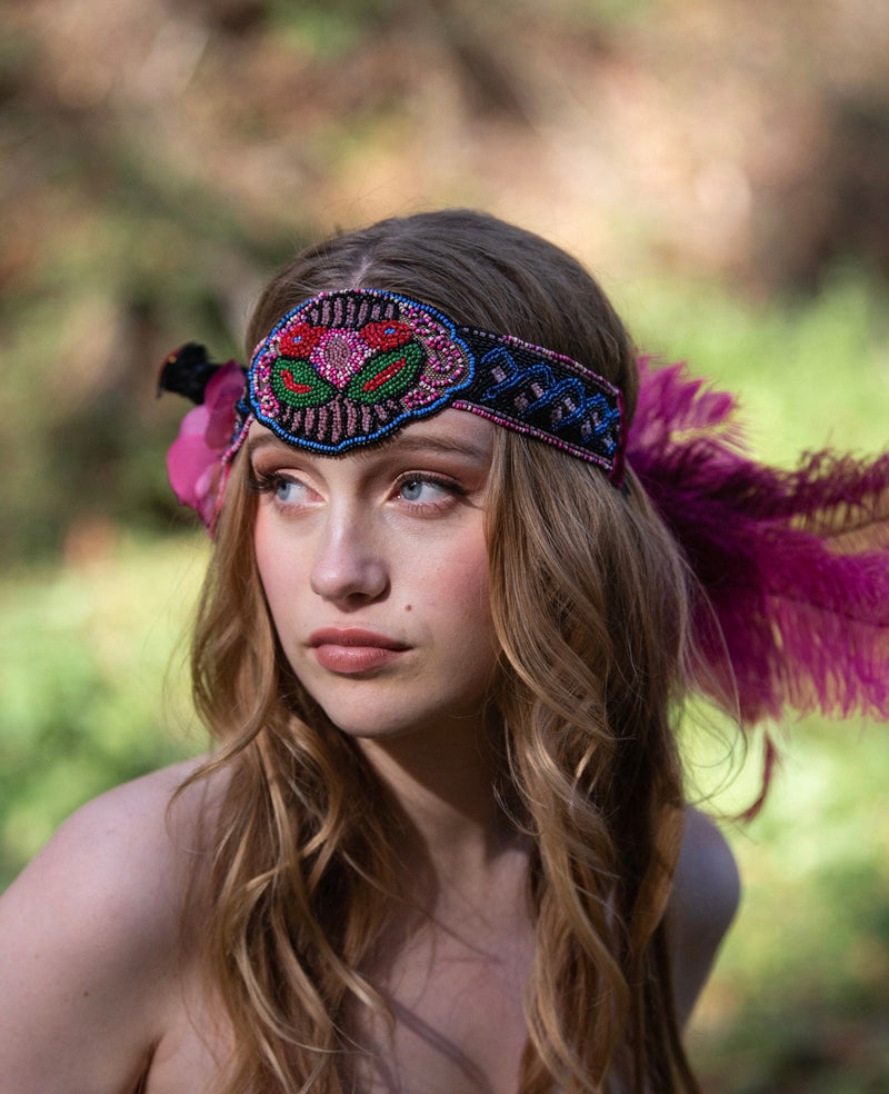 Headband, Headdress- Vintage Materials, Adjustable- 1920s Beaded Headpiece. Flapper, Burlesque, Boudoir, Bridal, by The House of Kat Swank.